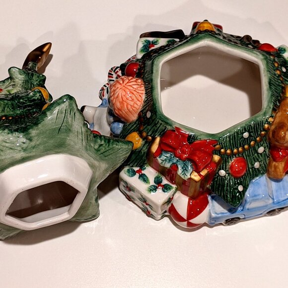 Fitz and Floyd Essentials “Wee Christmas Tree” Ceramic Cookie Jar - Picture 9 of 11